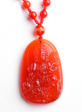 红玛瑙十二生肖属龙蛇守护神吊坠