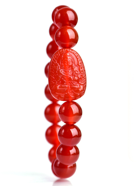 本命佛红玛瑙手串大势至菩萨