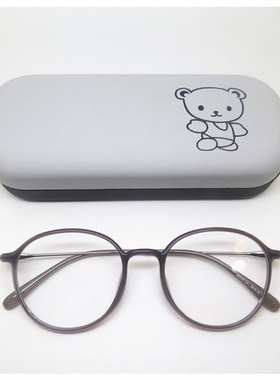 眼镜框ANE 镜架 近视配镜 学生镜白领办公休闲 灰色框 经典椭圆形