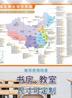 名校海报贴墙激励榜重点大学名校挂图分布图房间学生新款高中班级