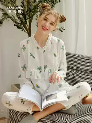 Yuezi clothing summer thin cotton postpartum pregnant women's pajamas women pregnancy breastfeeding clothes home clothing maternal lactating clothes