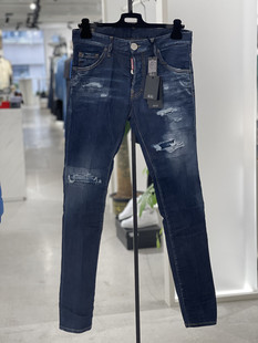 2023秋冬正品 Dsquared2 做旧直筒牛仔裤 S71LB1257S30789 男士 代购