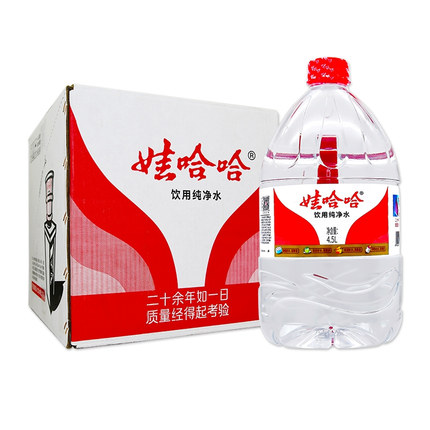 娃哈哈纯净水4.5L*4桶装整箱家用办公泡茶煮饭