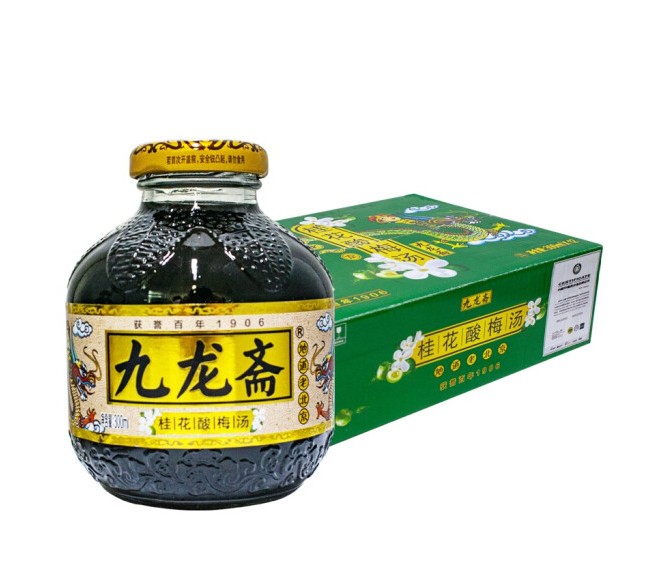 九龙斋酸梅汤300ml*12瓶整箱桂花酸梅汁饮品玻璃瓶装解油腻