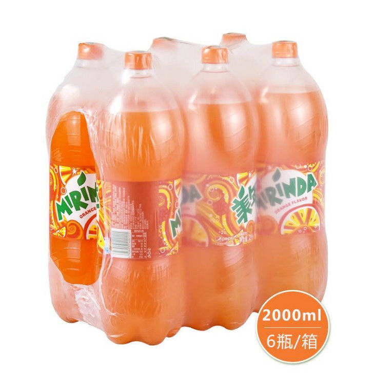 美年达橙味碳酸饮料百事可乐出品2L*6瓶整箱