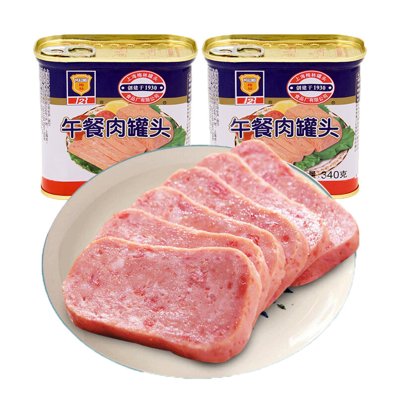 上海梅林午餐肉340g罐装