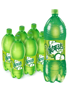 美年达（Mirinda）青苹果味碳酸饮料果味汽水2Lx6瓶装饮品整箱