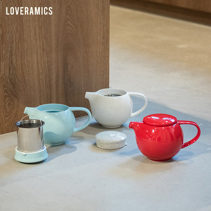 爱陶乐官方[茶语]茶壶盖连不锈钢茶隔品茗酒店用瓷Loveramics