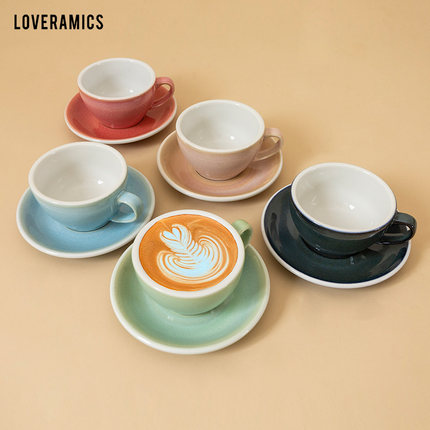爱陶乐官方[鸡蛋型]250ml工匠色世界拉花大赛指定杯碟Loveramics