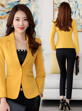 2025春秋新款短款小西装女外套小个子韩版工作服职业修身西服上衣