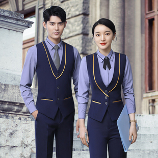 职业马甲套装女酒店餐饮服务员工作服前台收银员工装空姐制服秋冬