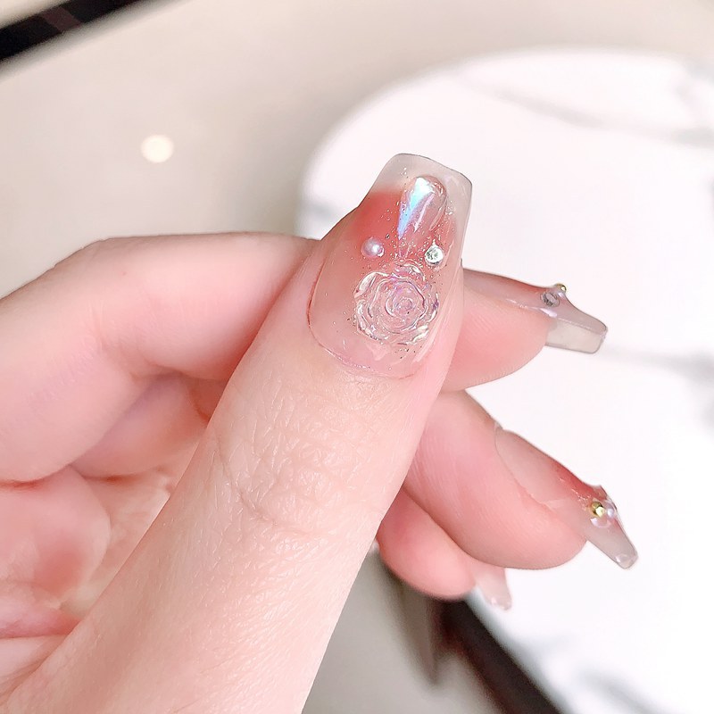 【实拍】纯手工穿戴甲粉色系网红