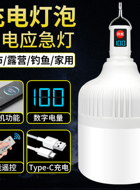 夜市摆地摊灯停电应急灯家用超亮充电蓄电LED灯泡户外移动照明灯
