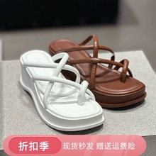 CHMJN&KOYT24夏季新款法式仙女风松糕厚底防滑时尚小ck罗马凉拖鞋