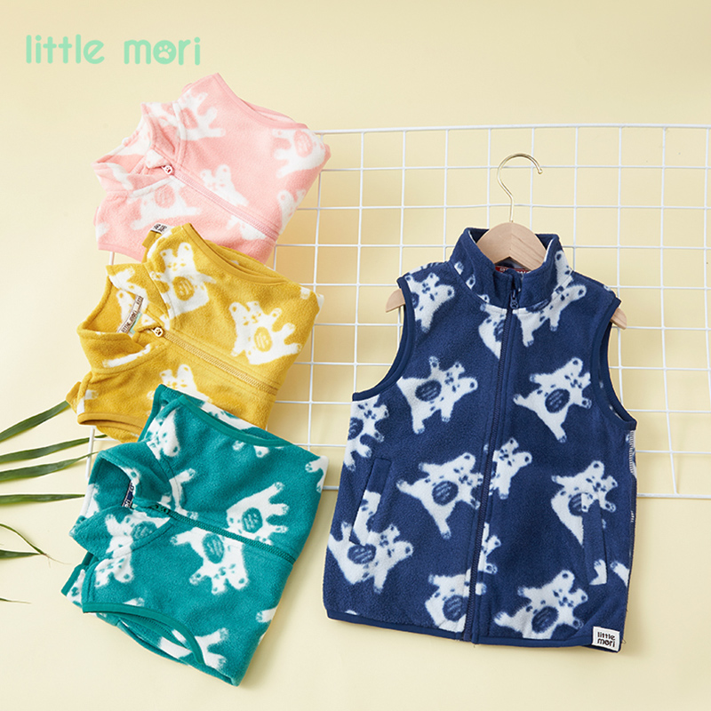 Little mori小森林男女童时尚休闲背心柔软舒适马甲春季新款