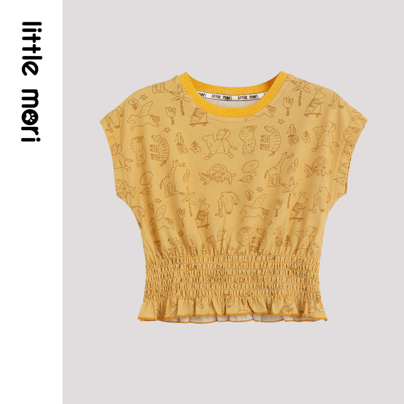 little mori儿童背心女宝宝短袖上衣