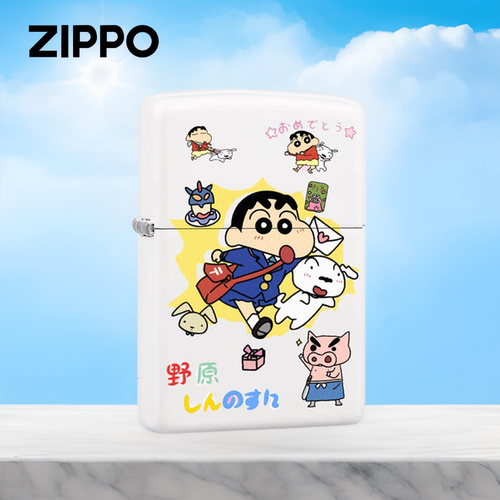 Zippo打火机正版彩印 蜡笔小新个性防风煤油打火机送男友礼物刻字