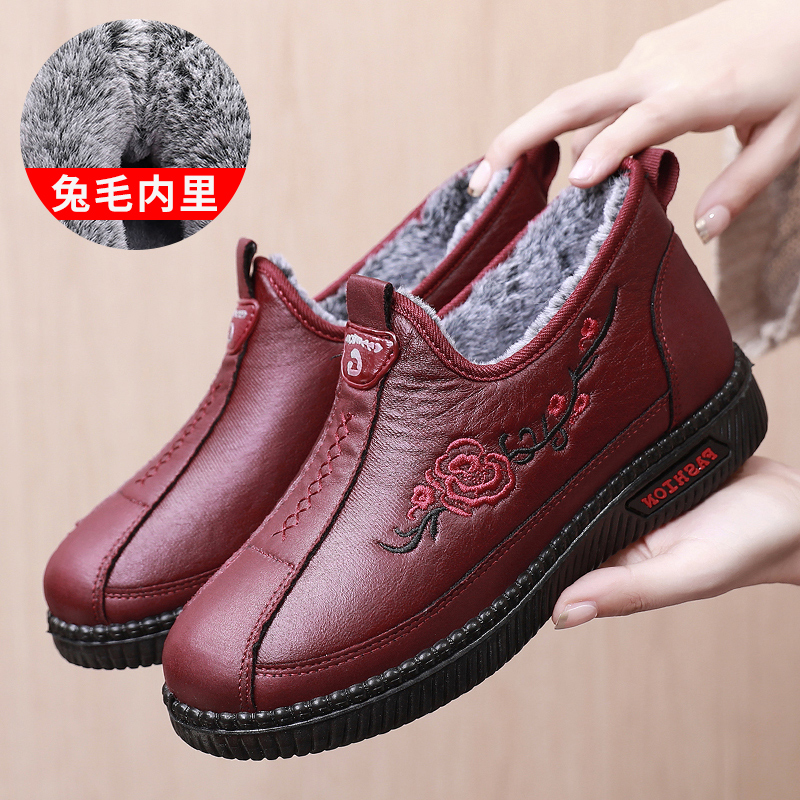 老北京布鞋冬季复古刺绣女棉鞋