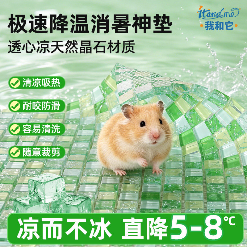 仓鼠豚鼠冰垫夏天降温板神器冰窝兔子凉席金丝熊专用夏季散热冰屋