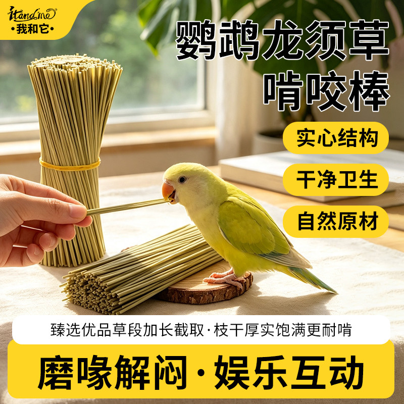鹦鹉啃咬玩具天然龙须草鸟用品磨牙棒解闷互动虎皮玄凤牡丹小太阳图片