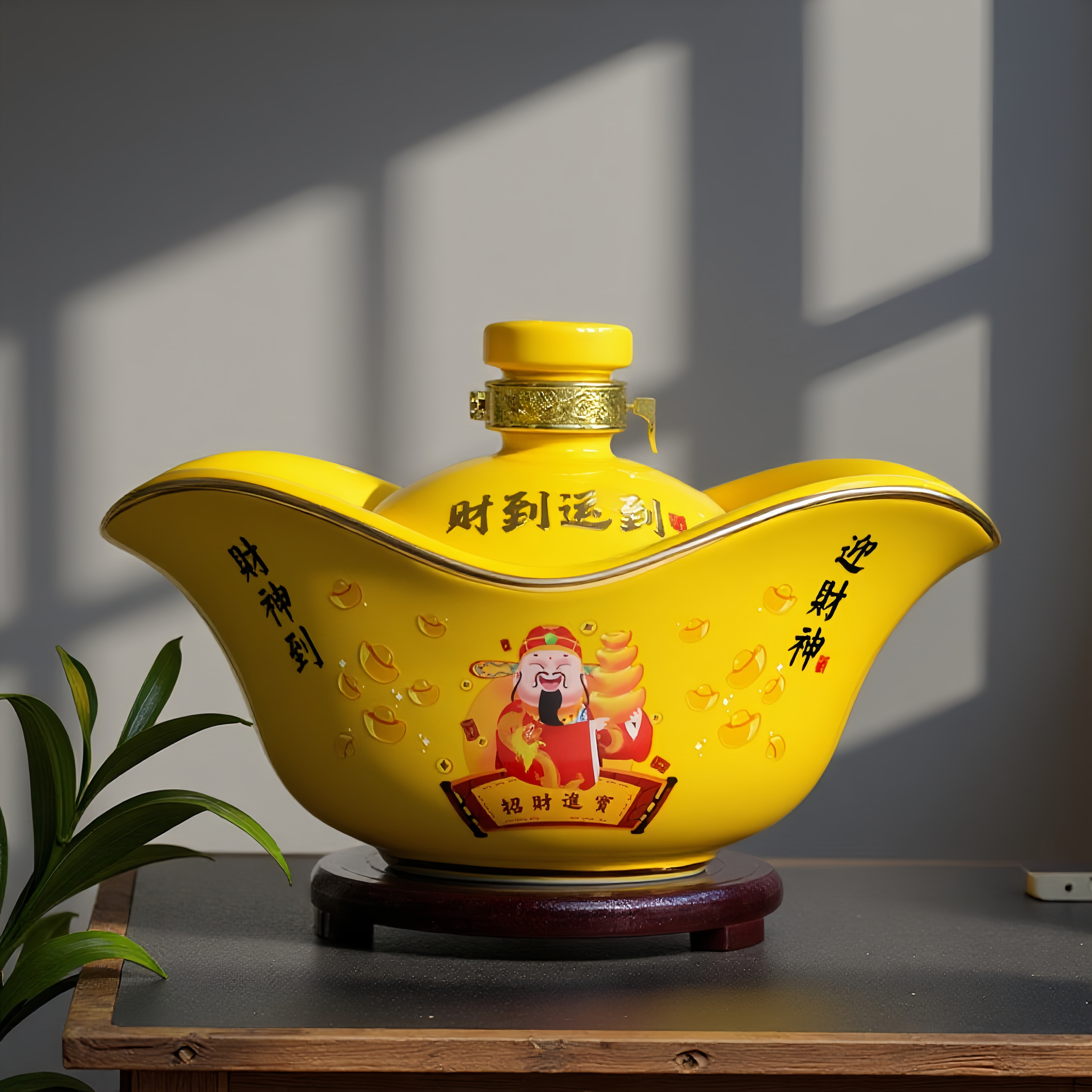 景德镇陶瓷酒瓶仿古3斤金元宝礼盒装密封空酒坛存酒创意酒柜摆件