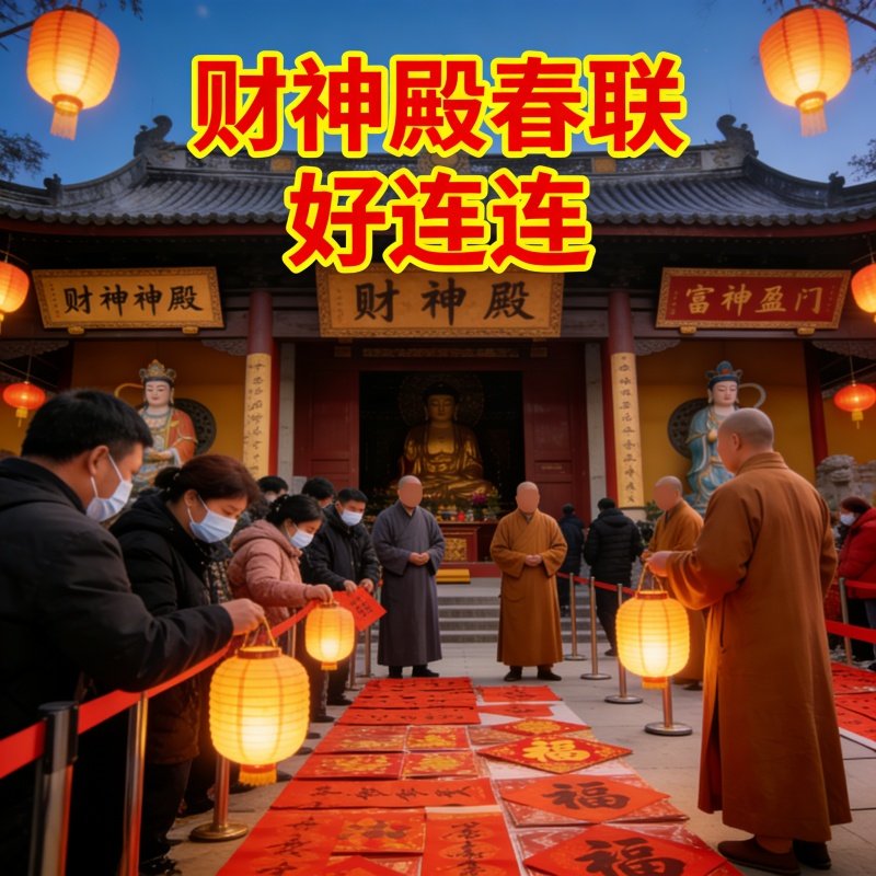 财神殿春联福字贴正南门贴新年祈福供品财神招财好运连连喜庆春节,节庆用品/礼品,福字/窗花/窗贴,淘宝优惠券,粉丝福利购,淘宝优惠卷