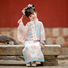 两件套春季 女童唐装 格服新中式 萌乎儿童旗袍女宝宝汉服国风格