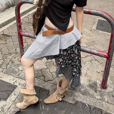 ins春夏新款女装时尚辣妹低腰格