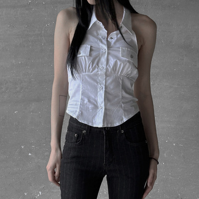 欧美女装ins网红辣妹同款法式上