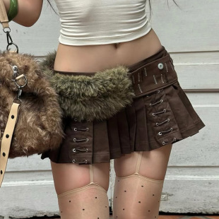 Mini 千禧辣妹风设计感低腰百褶短裙 Pleated Rise Skirt Low