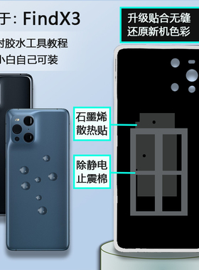 灏屏适用于OPPO FindX3后盖玻璃findx3pro后壳手机电池盖背壳维修
