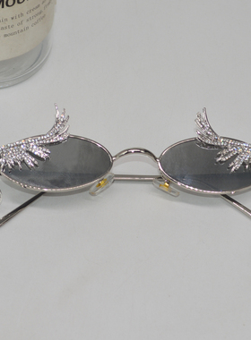 遮阳镜复古女满钻翅膀太阳镜墨镜