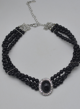 珍珠多层女镶钻项链锁骨链