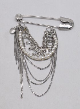 高级感轻奢别针ins潮男女个性链条西装外套复古配件装饰品胸针