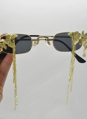 遮阳长方形复古女式墨镜