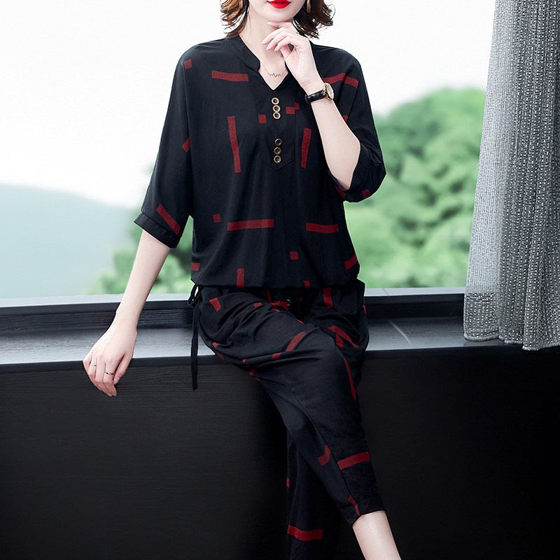 冰丝麻两件套夏季新款时尚大码女装宽松洋气显瘦素订棉麻苎麻套装|ruв категории Женская одежда, женской одежды - от Buy2taobao.com для оказания профессиональной услуги покупки агента Taobao