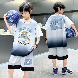 速干运动服中大童训练服帅气潮流23号球衣 短袖 男童篮球服套装 夏季