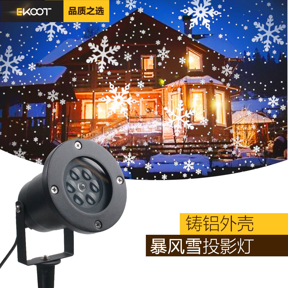 Christmas snowflake projection light LED storm snow light