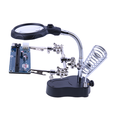 Desktop Magnifier Welding Magnifying Glass LED Holder