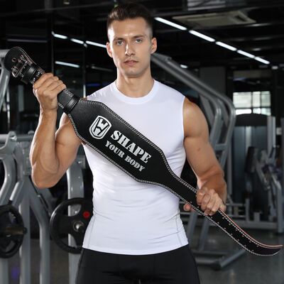 PU leather squat hard pull sports men's waist belt男士护腰带