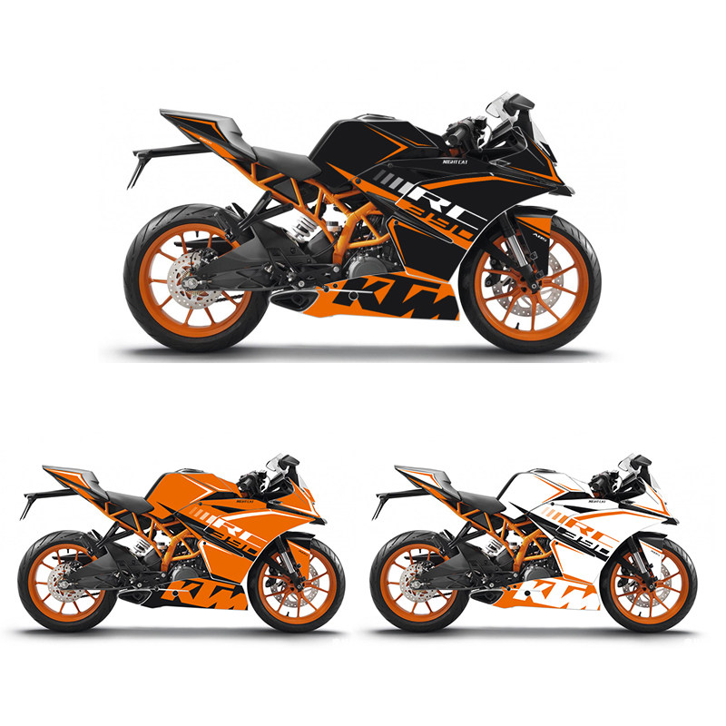 适用于KTMRC390改装全车贴花车身贴纸3m加厚材料KTM390车贴可定制