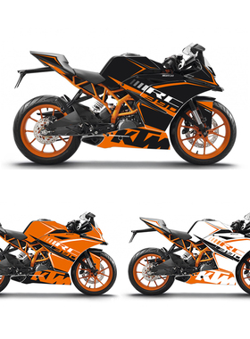 适用于KTMRC390改装全车贴花车身贴纸3m加厚材料KTM390车贴可定制