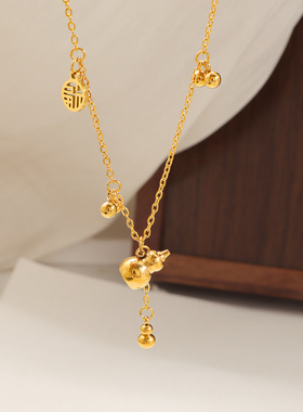 2025新款镀金锁骨链福禄双全