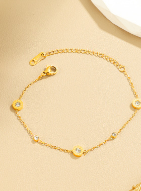 日韩新款钛钢三钻手链