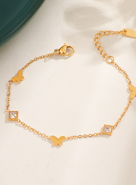 时尚简约几何钛钢手链