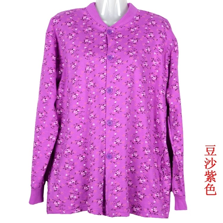 엄마의 가을 옷 긴 바지 순면 여성복 중년 및 노인 가을 겨울 보온 속옷 가디건 남성 및 노인 면 스웨터