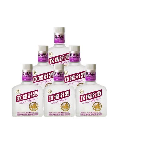 汾酒40度125ml*6瓶套装玫瑰汾酒小酒版玻璃瓶山西特产露酒
