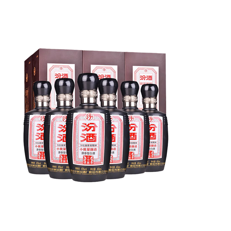 汾酒45度小批量酿造十万票450ml*6瓶礼盒山西杏花村酒清香型白酒