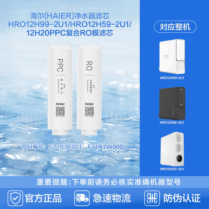 海尔净水器滤芯HRO12H99-2U1/HRO12H59-2U1/12H20PPC复合RO膜滤芯