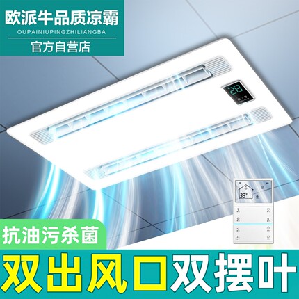 欧派牛品质厨房凉霸照明二合一空调型风扇集成吊顶嵌入式冷霸换气